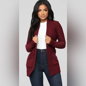 Moments After Cardigan - Burgundy